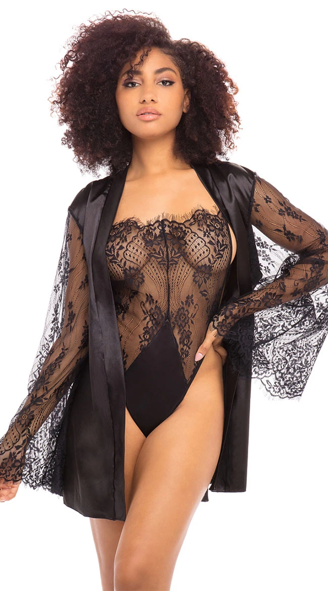 Embracing Lace Teddy & Robe Set 11 Embracing Lace Teddy & Robe Set - Image 9