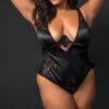 Plus Size Keep A Low Profile Teddy 2 Plus Size Keep A Low Profile Teddy -Playboy Store OL 51 11443X BLACK SATIN TEDDY 1 YANDY EDITORIAL PS10052022