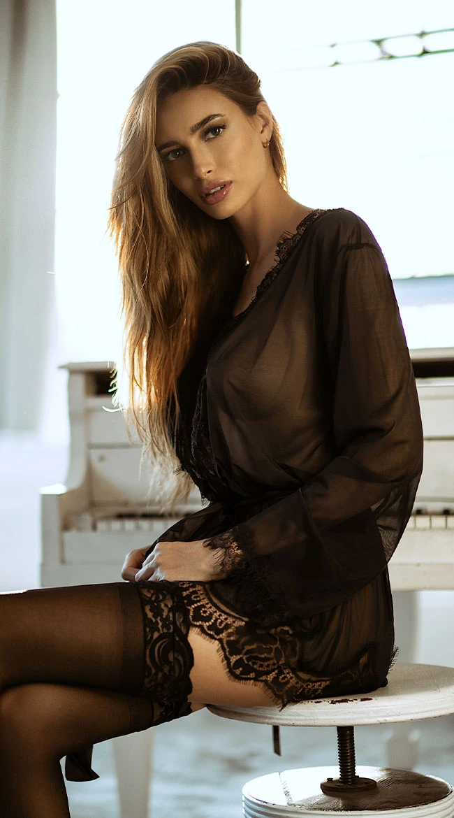 Yandy Eyelash Lace Robe Set 12 Yandy Eyelash Lace Robe Set - Image 10