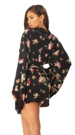 Reina Butterfly Sleeve Lace Robe 12 Reina Butterfly Sleeve Lace Robe -Playboy Store OL LJ 10731 BK100 BACK HR 2019FW