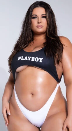 Playboy Plus Size Easy Like 80's One Piece 22 Playboy Plus Size Easy Like 80's One Piece -Playboy Store PB 4187X WHTED 1 YANDY PS03242021