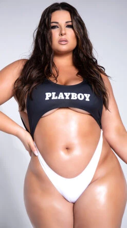Playboy Plus Size Easy Like 80's One Piece 23 Playboy Plus Size Easy Like 80's One Piece -Playboy Store PB 4187X WHTED 2 YANDY PS03242021