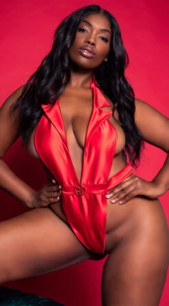Playboy Plus Size Formal Affairs Satin Teddy -Playboy Store PB PBL5002X RED 1 EDS YANDY 2021PBHOLIDAY