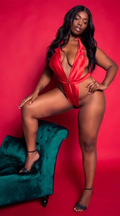 Playboy Plus Size Formal Affairs Satin Teddy -Playboy Store PB PBL5002X RED 2 EDS YANDY 2021PBHOLIDAY