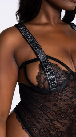 Playboy Plus Size Lace The Music Teddy 15 Playboy Plus Size Lace The Music Teddy -Playboy Store PB PBL5006X BLK 11 YANDY PS11112021