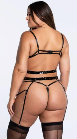 Playboy Plus Size Chain Of Command Bra Set -Playboy Store PB PBL5012X BLK 8 YANDY PS10282021