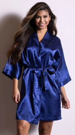 Midnight Satin Robe 39 Midnight Satin Robe -Playboy Store PO 260 NVY 1 PS07132018