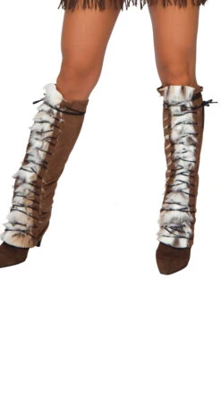 Roma Fur And Suede Leg Warmers