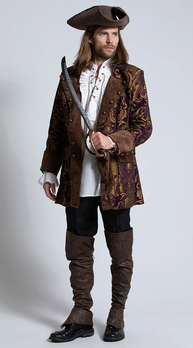 Roma Men's Brocade Pirate Jacket 3 Roma Men's Brocade Pirate Jacket