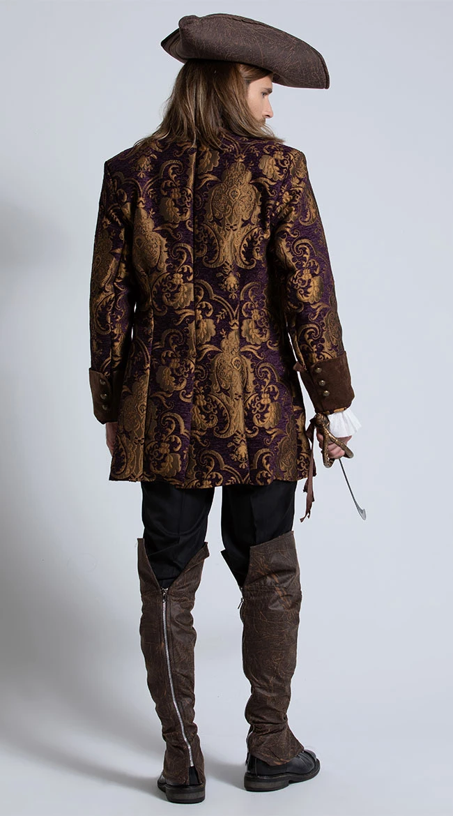 Roma Men's Brocade Pirate Jacket 4 Roma Men's Brocade Pirate Jacket - Image 2