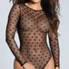 Rene Rofe Polka Doll Long Sleeve Bodysuit