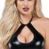 Wet Look Cut-Out Top 1 Wet Look Cut-Out Top -Playboy Store SA B9041 Teardrop Top Ft 2019SEPT
