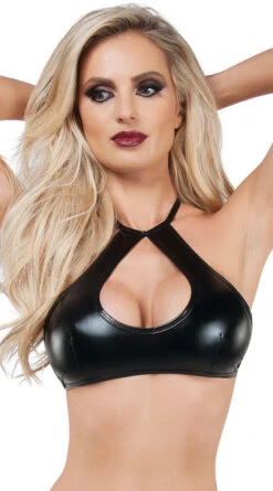 Wet Look Cut-Out Top 7 Wet Look Cut-Out Top -Playboy Store SA B9041 Teardrop Top Ft 2 2019SEPT