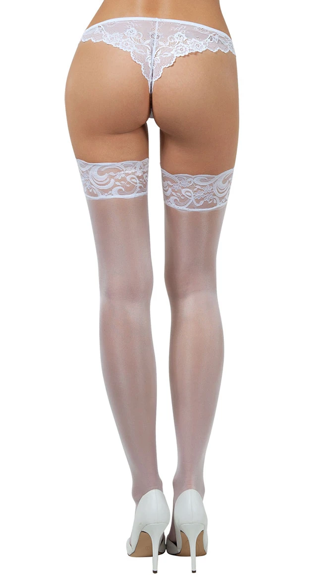 Lace Top Thigh High Stockings 5 Lace Top Thigh High Stockings - Image 3