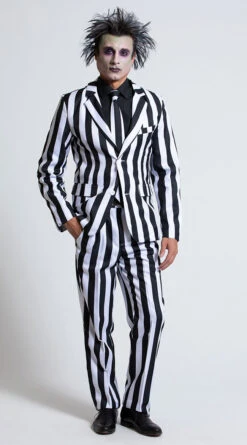FEVER Men's White And Black Striped Suit Costume 11 FEVER Men's White And Black Striped Suit Costume -Playboy Store SF 43536 2 2018Halloween