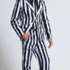 FEVER Men's White And Black Striped Suit Costume -Playboy Store SF 43536 3 2018Halloween