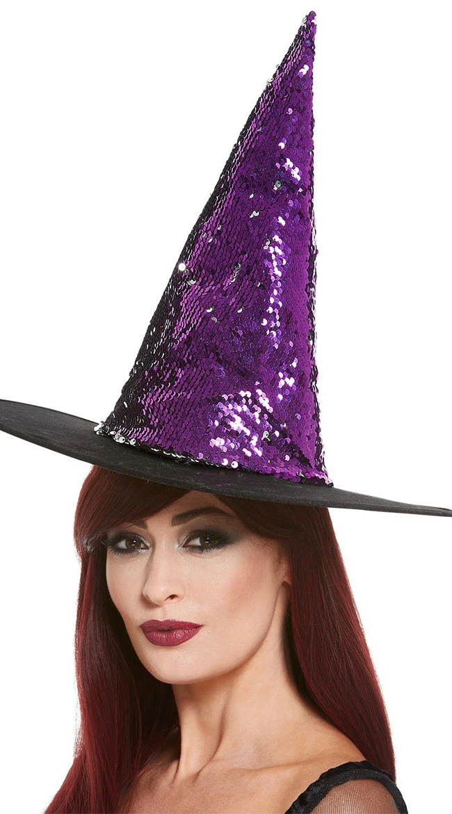 FEVER Reversible Sequin Witch Hat 4 FEVER Reversible Sequin Witch Hat - Image 2