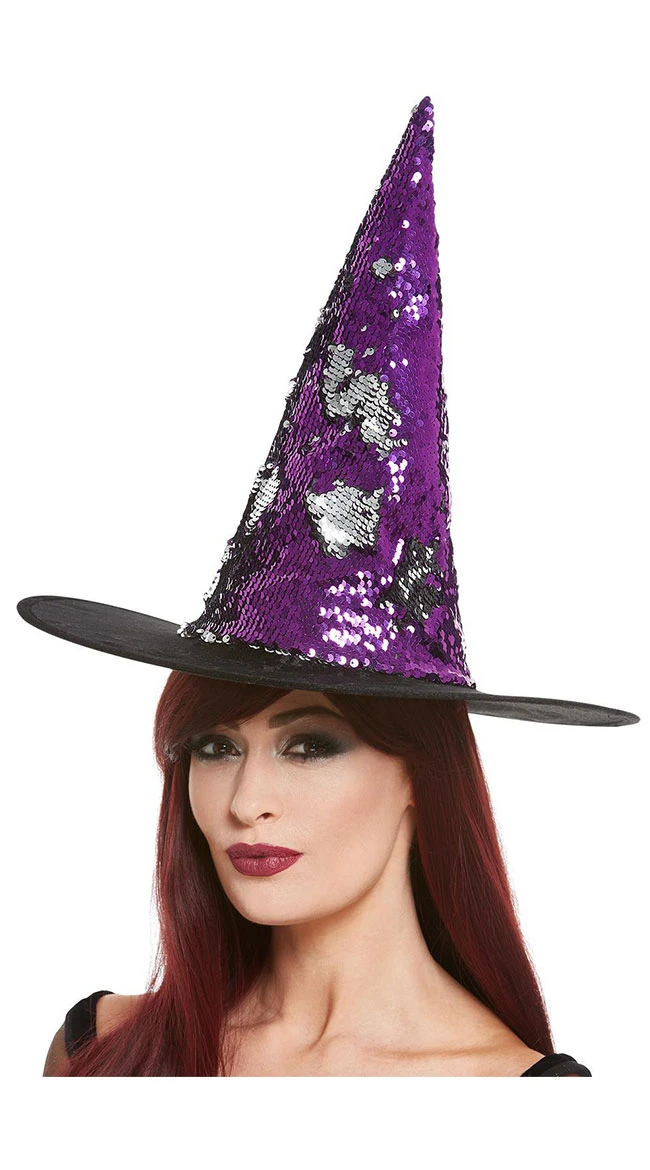 FEVER Reversible Sequin Witch Hat 3 FEVER Reversible Sequin Witch Hat