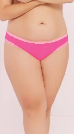 Plus Size Cage Back Microfiber Panty 8 Plus Size Cage Back Microfiber Panty -Playboy Store ST 10646X HOTPINK F