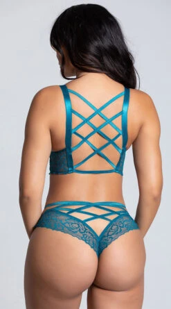 Lace Lattice Bikini Panty -Playboy Store ST 10784 10785 TEAL PS09182019 7