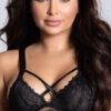 Lacy Longline Lattice Bralette 2 Lacy Longline Lattice Bralette -Playboy Store ST 10784 TOP BLACK PS09182019 2