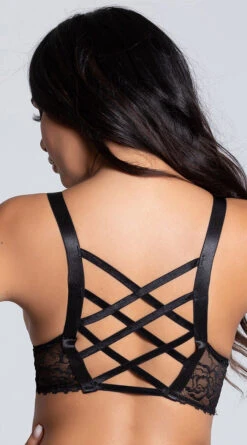 Lacy Longline Lattice Bralette 29 Lacy Longline Lattice Bralette -Playboy Store ST 10784 TOP BLACK PS09182019 8