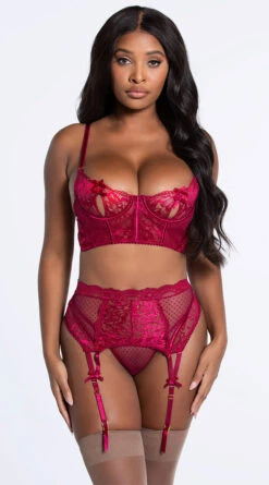 On Point Mesh And Lace Bra Set 38 On Point Mesh And Lace Bra Set -Playboy Store ST 10887 RED 3 YANDY PS10202021 Edit