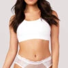 Lace And Net Open Back Panty -Playboy Store ST 10899 LACE NET OPEN BACK PANTY WHITE 3521
