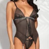 Mesh With My Heart Corset Set -Playboy Store ST 11292P BLK F 2021APR31039