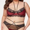 Plus Size Opulent Satin And Lace Bra Set