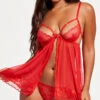 Caged In Love Flyaway Babydoll Set -Playboy Store ST 11515 RED F 2023MAY