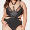 Plus Size Faux Leather And Mesh Teddy And Harness Set 2 Plus Size Faux Leather And Mesh Teddy And Harness Set -Playboy Store ST 11524X BLACK F 2023MAY