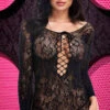 Lace Off-The-Shoulder Mini Dress -Playboy Store XG LC 74 BK F 2019OctLapdance