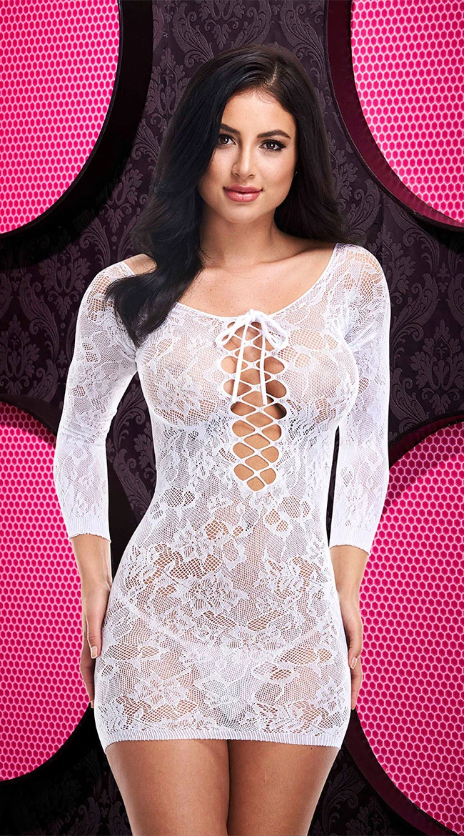 Lace Off-The-Shoulder Mini Dress 6 Lace Off-The-Shoulder Mini Dress - Image 4