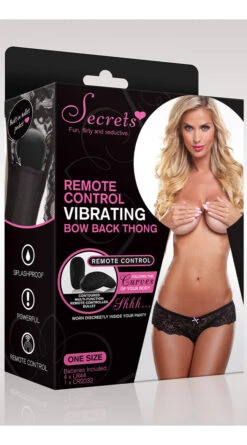 Vibrating Bow Back Hipster Panty -Playboy Store XG SV 2 BK PKG 2019VIBRATING