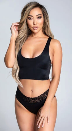 Yandy Read My Lips Black Hipster Panty