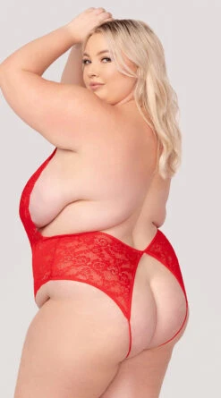 Yandy Plus Size Open For You Crotchless Teddy 11 Yandy Plus Size Open For You Crotchless Teddy -Playboy Store YE 35449X CROTCHLESS TEDDY RED 42