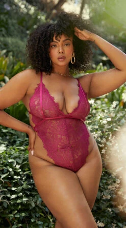 Yandy Plus Size High Key Fine Lace Teddy 12 Yandy Plus Size High Key Fine Lace Teddy -Playboy Store YO 52 11779X PINK EDS Yandy 2022SWEETERSIDE 0175