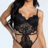 Yandy Midnight Strappy Lace Teddy 1 Yandy Midnight Strappy Lace Teddy -Playboy Store YR E7255 BLK 2 YANDY PS02252022