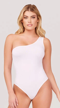 Basic One Shoulder Bodysuit 17 Basic One Shoulder Bodysuit -Playboy Store YT BS1014 ONE SHOULDER ASYMMETRICAL TANK BODYSUIT WHITE 1757 WEBSIZE